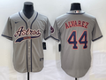 Men's Houston Astros Yordan Alvarez Gray Replica Jersey Joint Edition