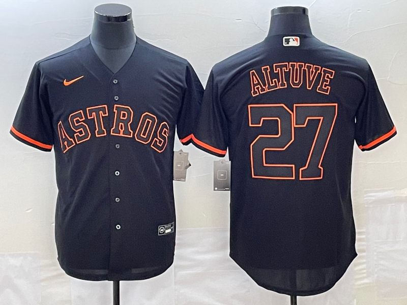 Men's Houston Astros Jose Altuve Black Authentic Game Jersey