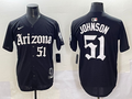 Men's Arizona Diamondbacks Randy Johnson Black Replica Player Jersey