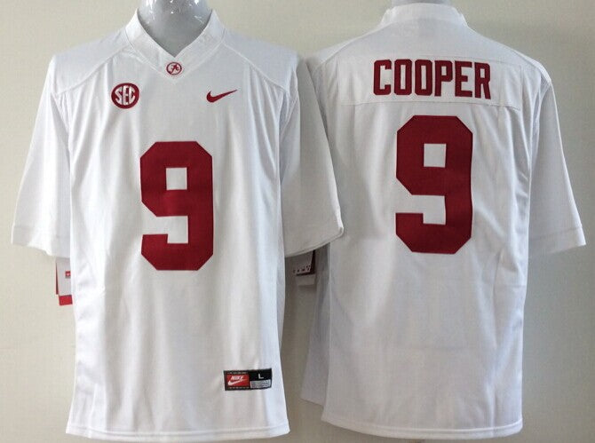 Men's Alabama Crimson Tide Amari Cooper White Player Game Jersey