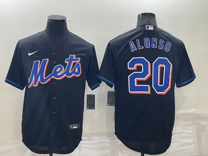 Men's New York Mets Pete Alonso Black Replica Baseball Jersey