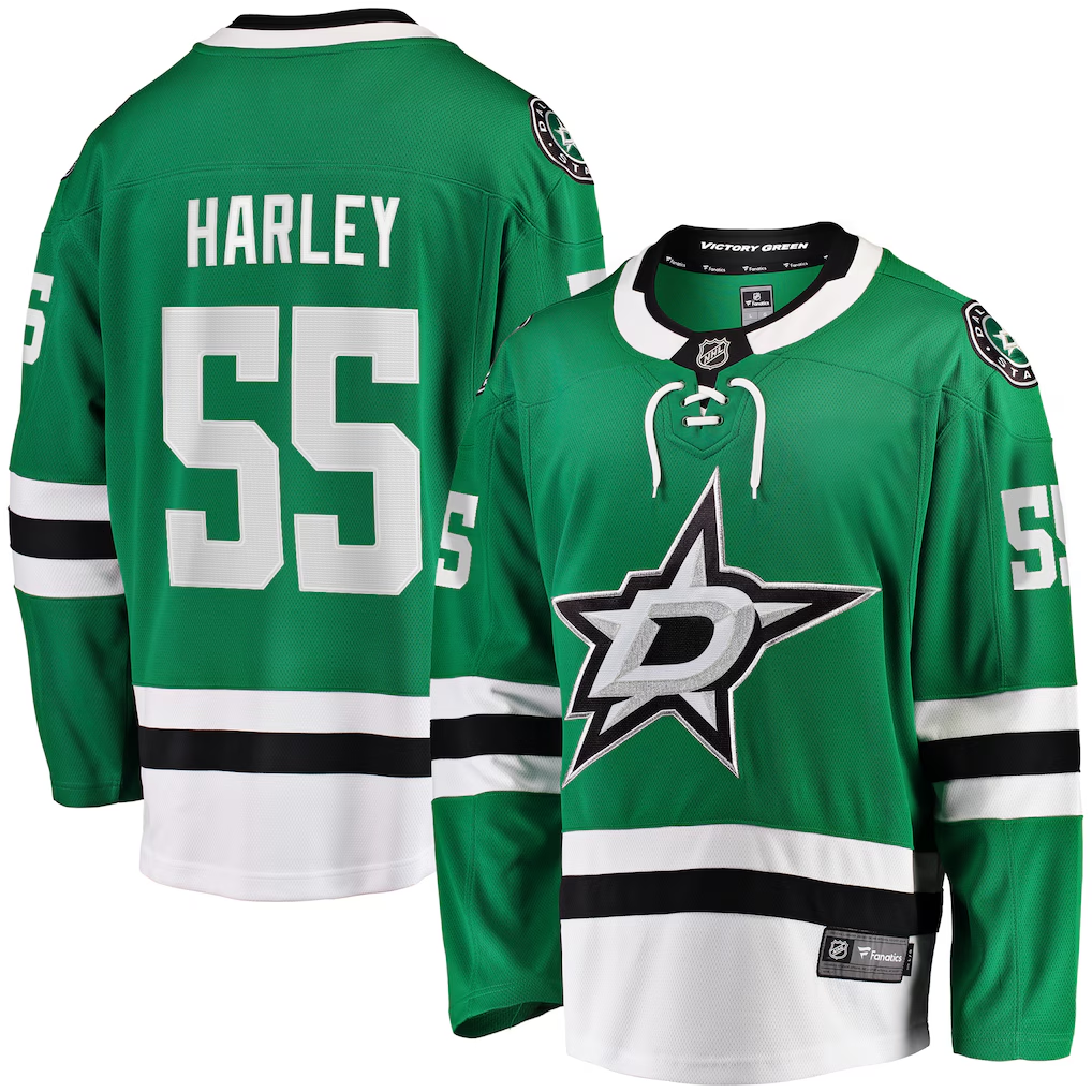 Men's Dallas Stars Thomas Harley Fanatics Kelly Green Home Breakaway Player Jersey