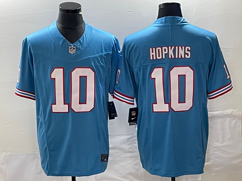 Men's Tennessee Titans DeAndre Hopkins Light Blue Oilers Throwback Player Game Jersey