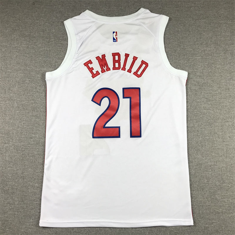 Men's Philadelphia 76ers Joel Embiid White 2022/23 Swingman Jersey - City Edition