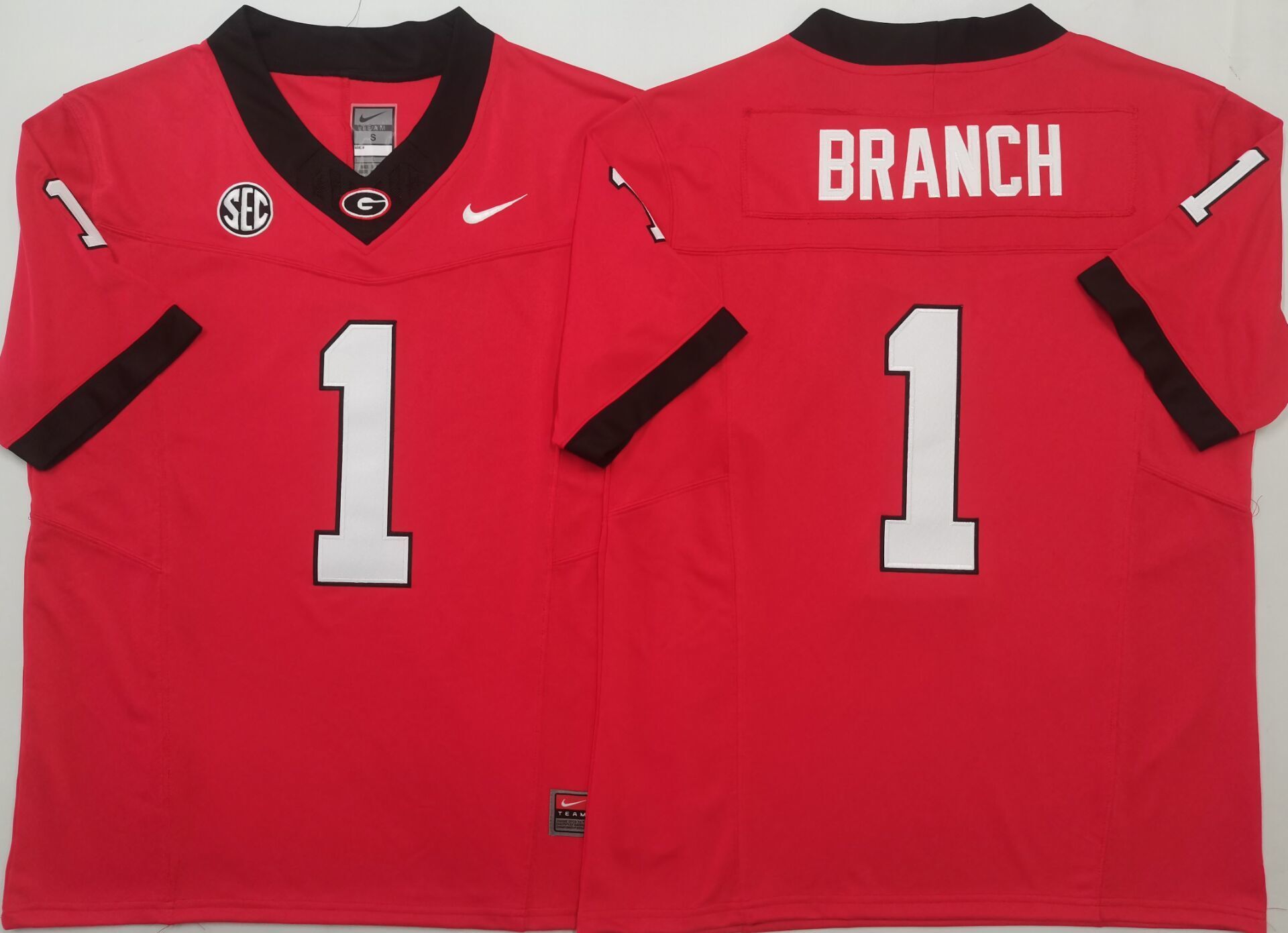 Men's Georgia Bulldogs Zachariah Branch Red Player Game Jersey