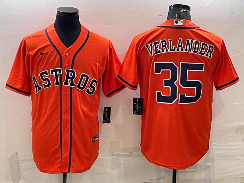 Men's Houston Astros Justin Verlander Orange Replica Player Jersey