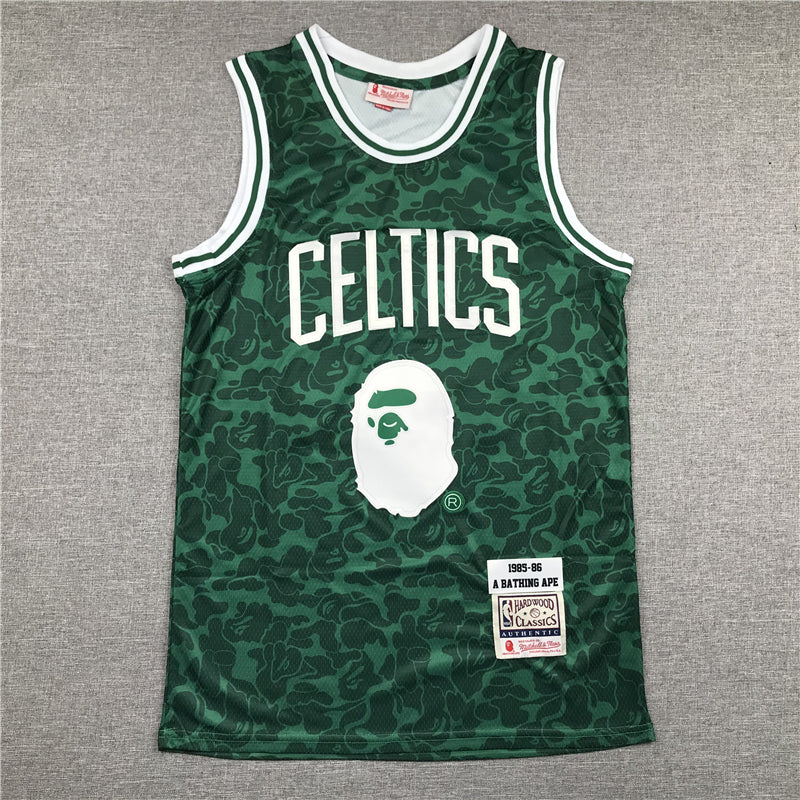 Men's Boston Celtics Bape Mitchell & Ness NBA Green Player Jersey