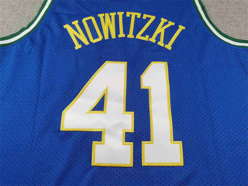Men's Dallas Mavericks Dirk Nowitzki Royal 1998-2019 Hardwood Classics Swingman Jersey