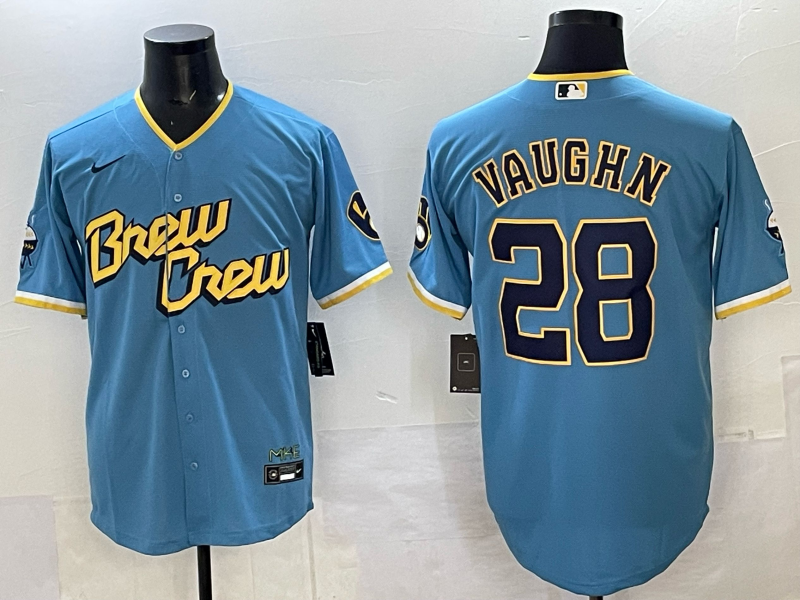 Men's Milwaukee Brewers Andrew Vaughn Powder Blue City Connect Limited Player Jersey