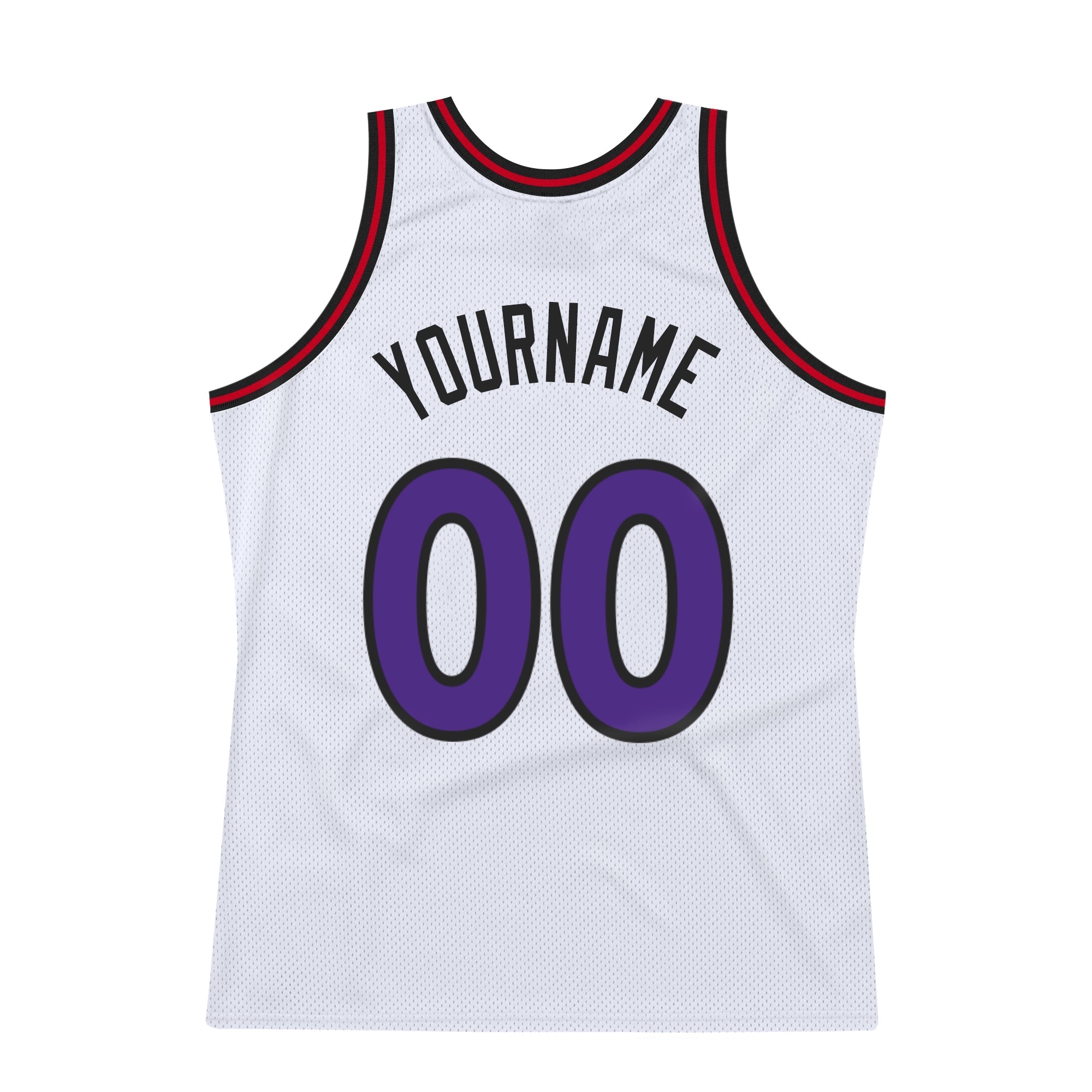 Custom White Purple-Red Authentic Throwback Basketball Jersey